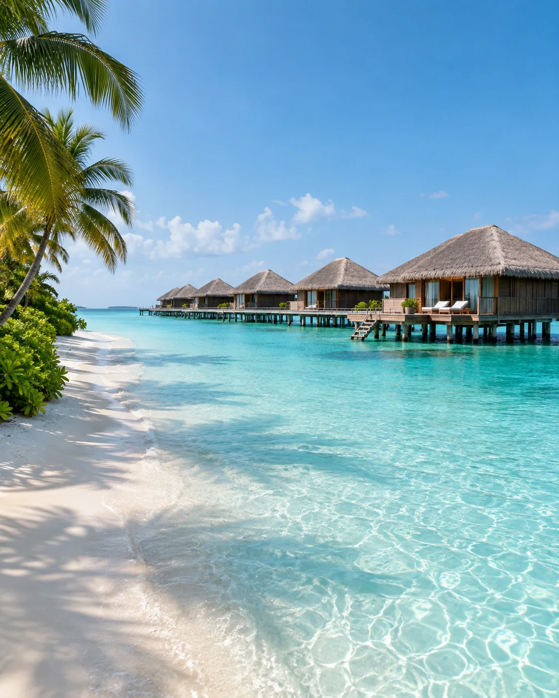Villas along a tropical lagoon